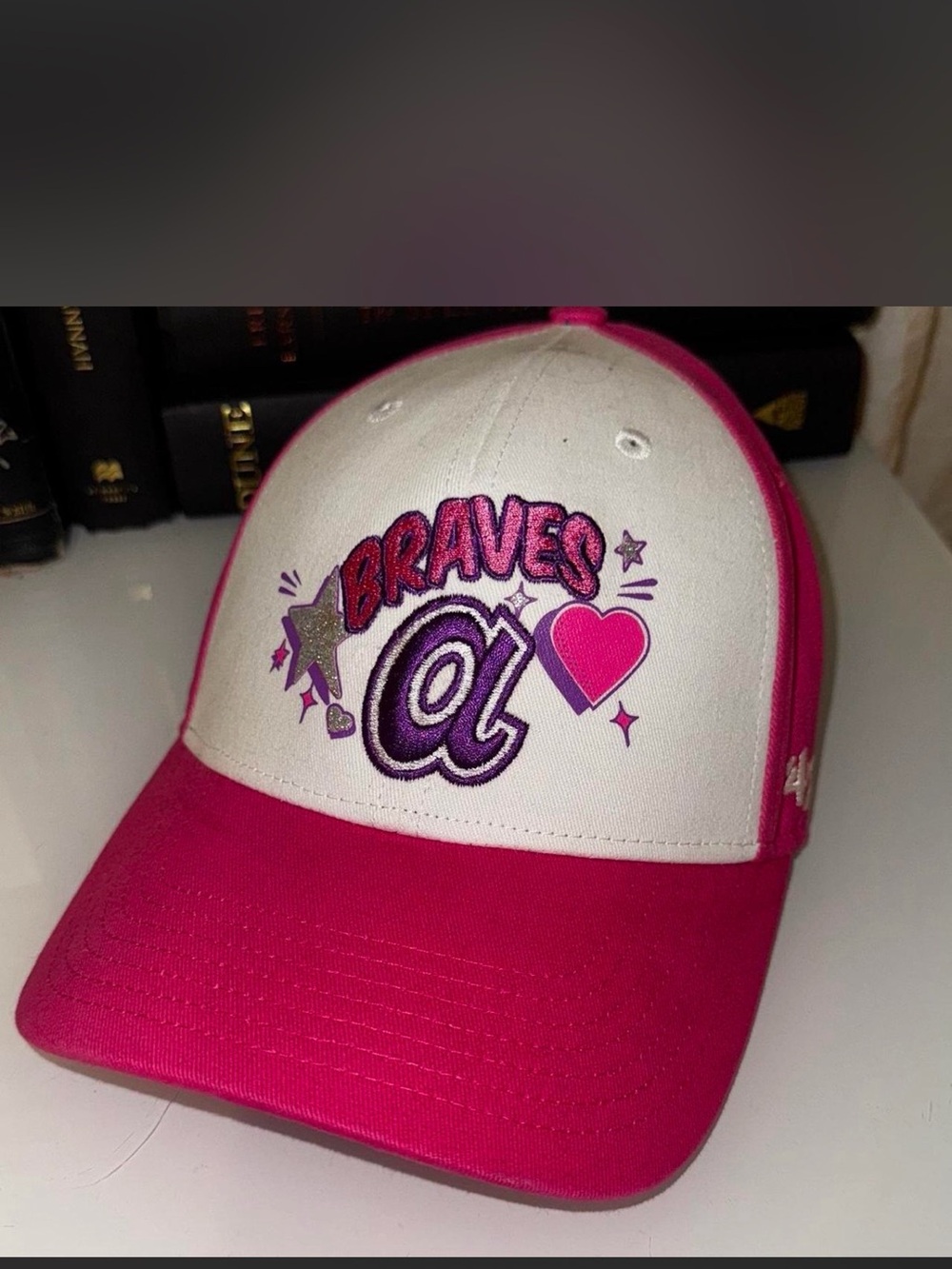 Atlanta Braves Pink & White Baseball Cap
